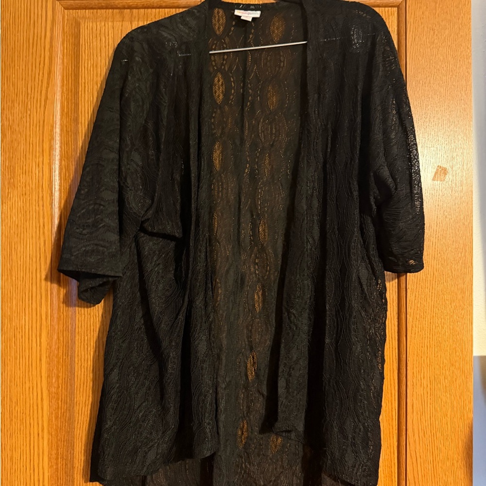 LuLaRoe Black Lace Open Cardigan